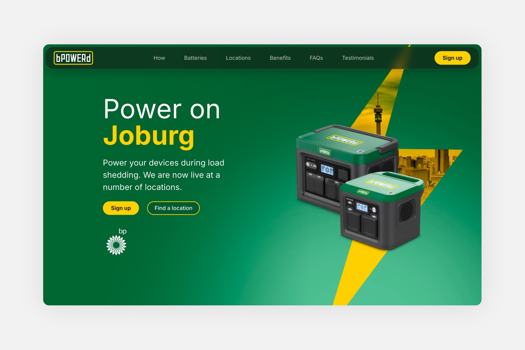 bPOWERd marketing site homepage